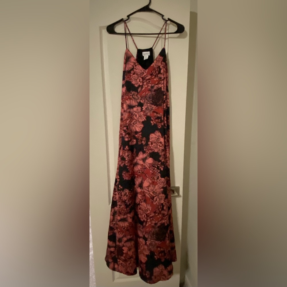 Nicole miller red flower print dress